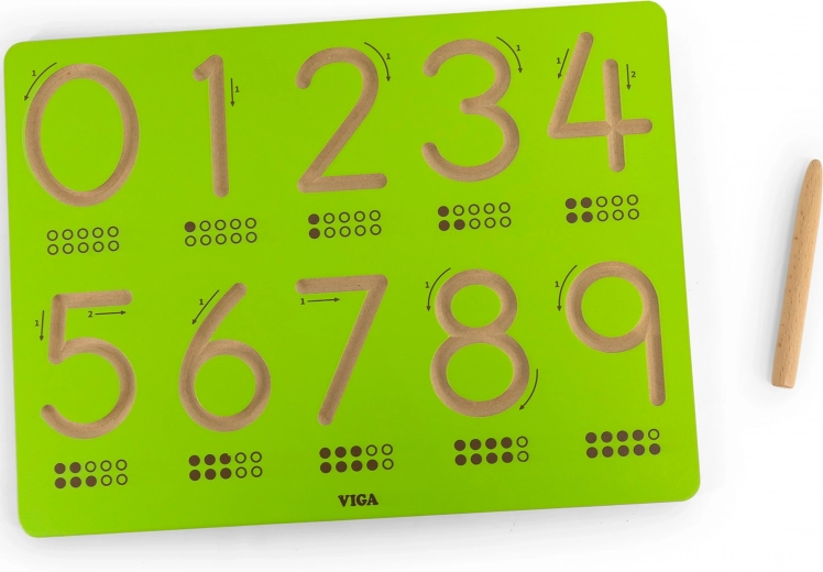 VIGA grafomotorická tabuľka čísla na nácvik písania