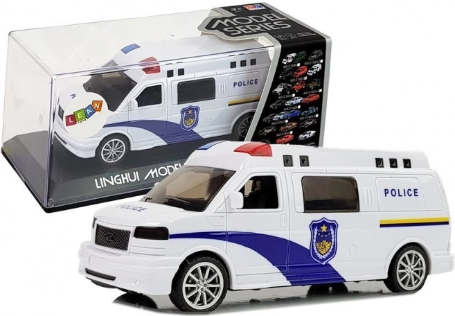 Policajné auto s naťahovacím pohonom, svetlami a zvukom
