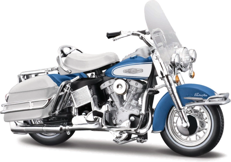 Maisto Harley-Davidson 1966 FLH Electra Glide modro-biely 1:18