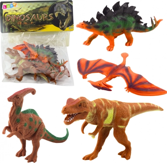 Sada figúrok dinosaurov T‑Rex, Pteranodon, Stegosaurus a Parasaurolophus – 4 kusy