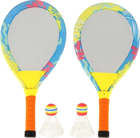 Svetielkujúce LED rakety na bedminton s košíčkami