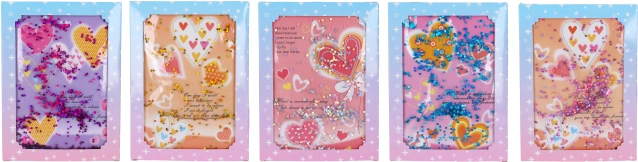 Zápisník 15 × 21 cm so srdcom a trblietkami v tekutine, 80 listov