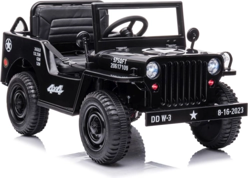Čierne detské autíčko 4x4 na akumulátor