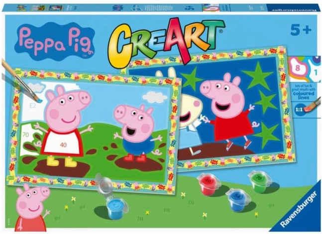CreArt maľovanie podľa čísel – PRASIATKO PEPPA