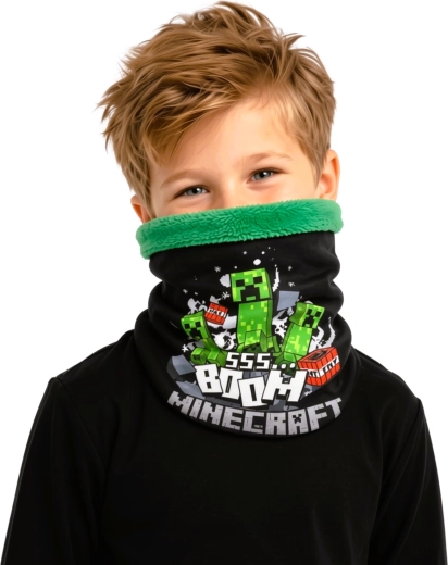 Detský nákrčník Minecraft Creeper čierny