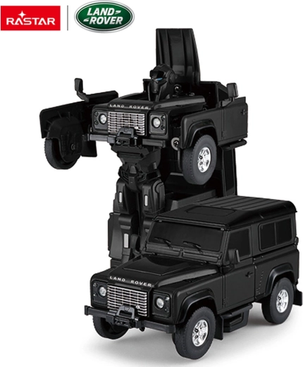 Kovové auto a robot 2 v 1 Land Rover Defender Rastar 1:32 čierny - 1 kus