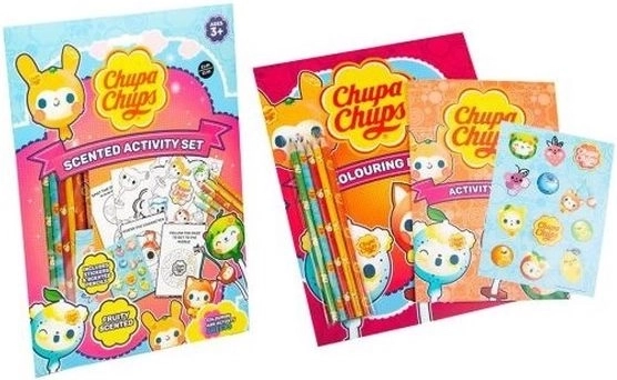 Chupa Chups voňavé omaľovánky s nálepkami a pastelkami