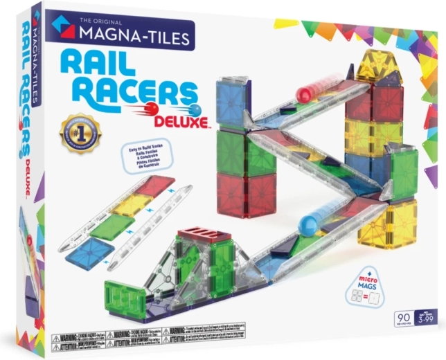 MAGNA-TILES magnetická stavebnica s guľôčkovou dráhou Deluxe, 90 dielikov