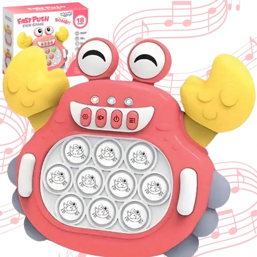 Elektronická antistresová hra Pop It krab červený