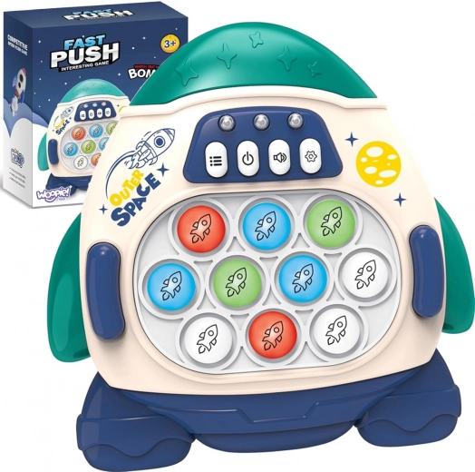 Elektronická stresu uľavujúca hra POP IT Raketa modrá