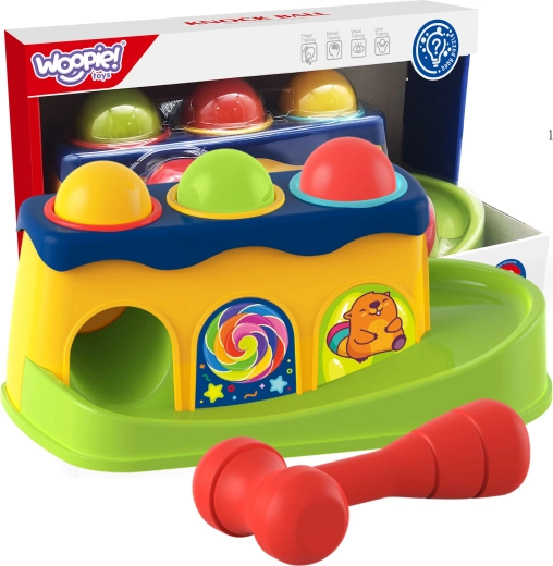 Woopie Detská Farebná Prachodzia Hračka s Kladivkom Montessori
