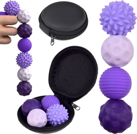 Magnetické antistresové senzorické loptičky fidget (4 ks) s puzdrom
