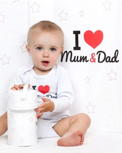 Originálna potlač „I Love Mum and Dad“