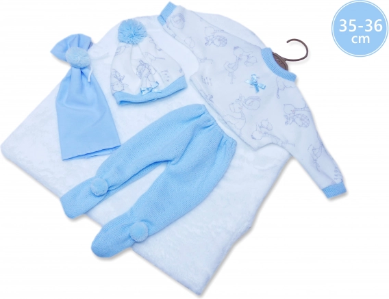 Llorens oblečenie pre bábiku New Born 35–36 cm, 3-dielna súprava s dečkou