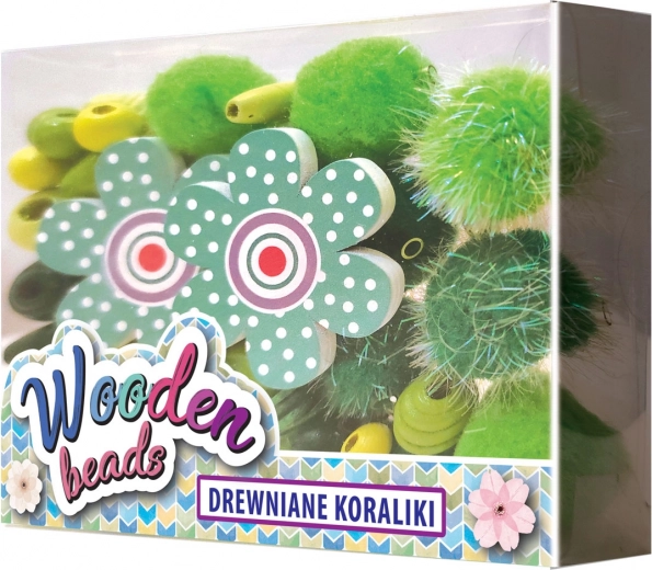 Drevené koráliky pre deti – kreatívny mix s pompónmi TOYS INN