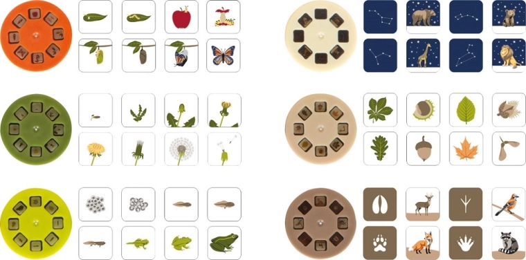 Šesť vymeniteľných vzdelávacích diskov