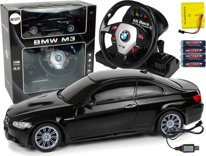 Závodné auto na diaľkové ovládanie BMW M3 čierne