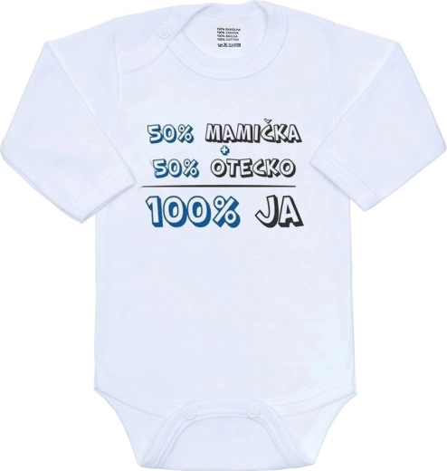 New Baby dojčenské body 50% maminka + 50% otecko - 100% ja modré