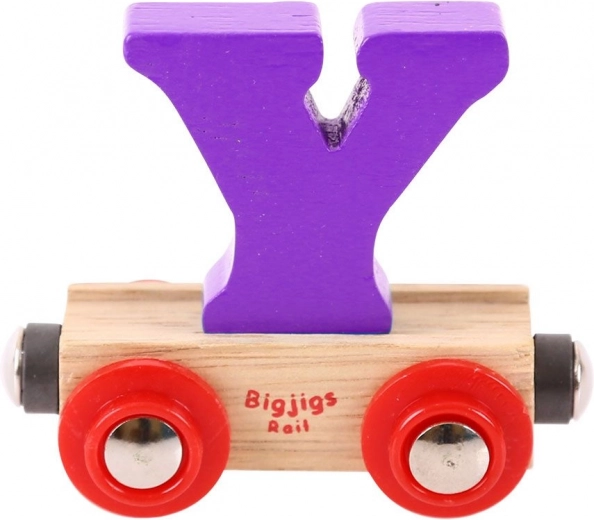 Drevený vagónik s písmenom Y BIGJIGS RAIL