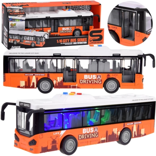 Hračka autobus s otváracími dverami a svetelnými efektmi 1:16