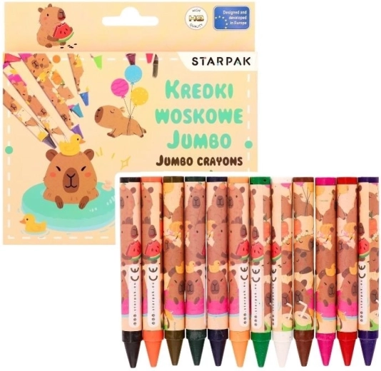 Voskovky Jumbo Kapibara 12 farieb