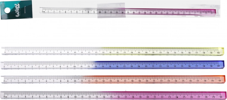 3D pravítko 30 cm farebné