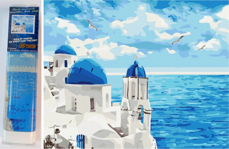 NORIMPEX diamantové maľovanie mraky nad Santorini 30 × 40 cm