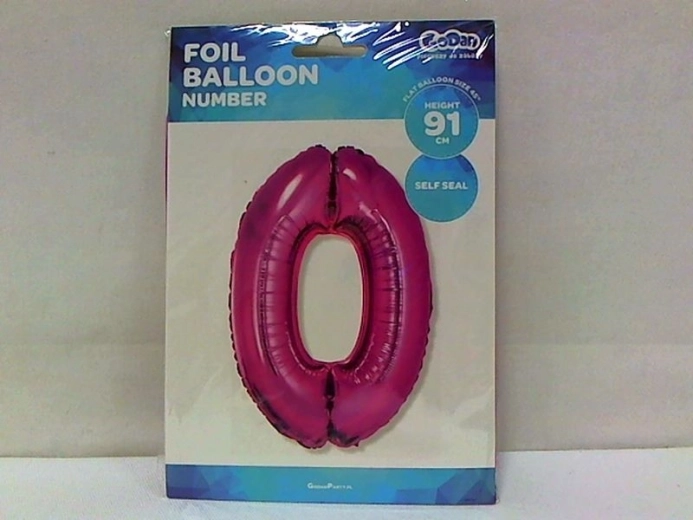 Fóliový balónik číslo 0 ružový 85 cm