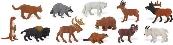 Safari Ltd zvieratá Severnej Ameriky – sada 48 miniatúr