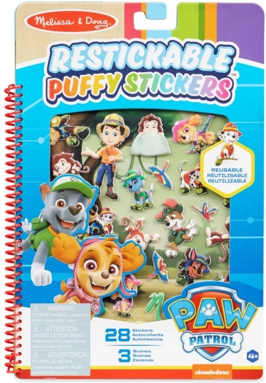 Znovunalepovacie 3D samolepky PAW PATROL – džungľa, MELISSA & DOUG