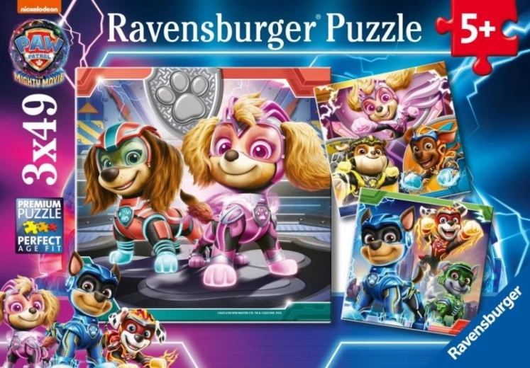 Paw Patrol vo veľkofilme puzzle 3x49 dielikov
