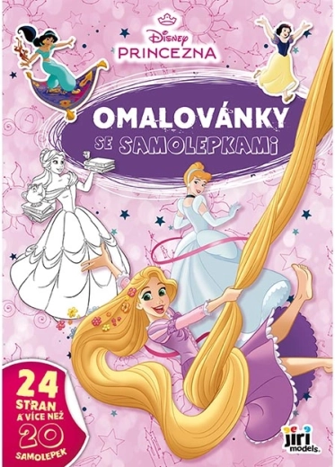 Omaľovánky A4 so samolepkami Disney Princezné