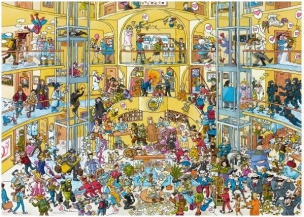 Puzzle 1000 dielikov Deň ako každý deň v hoteli, Schone