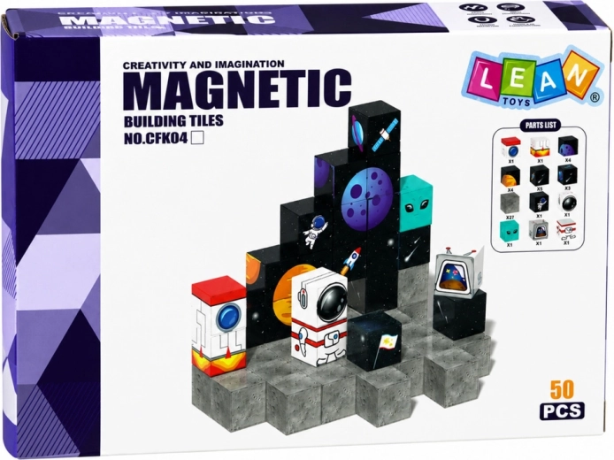 50 magnetických kociek pre 3D stavby