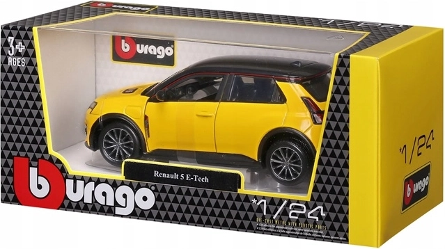 Bburago Renault 5 E‑Tech electric 1:24 žltý kovový model