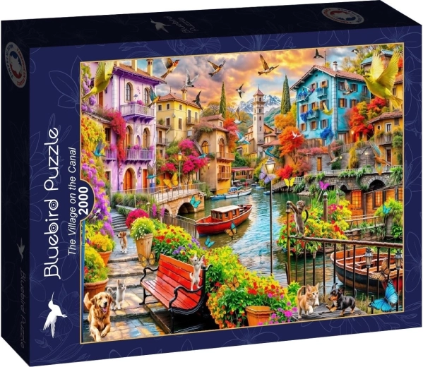 Puzzle Bluebird Dedinka pri kanáli 2000 dielikov