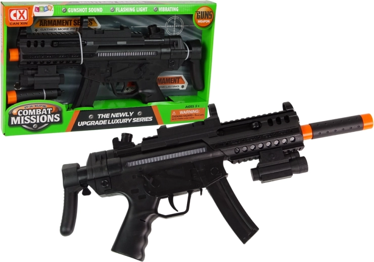 Veľký guľomet s batériou Svetlo Zvuk Vibrácie