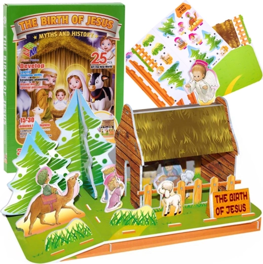 3D puzzle betlehem, 25 dielikov