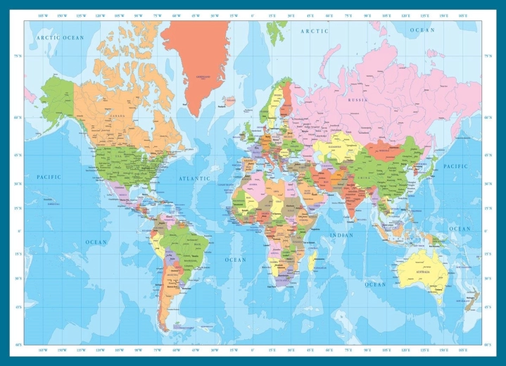 Puzzle mapa sveta – 1000 dielikov EUROGRAPHICS