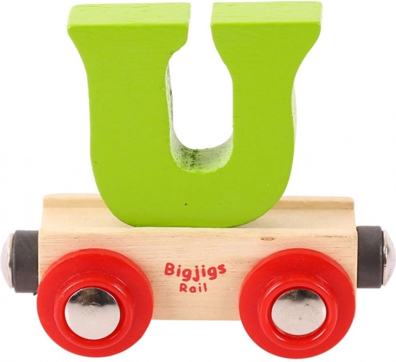 Bigjigs Rail drevený vagónik s písmenom U