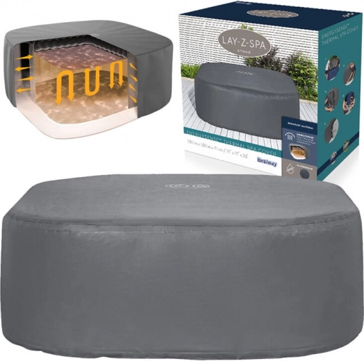 termálny kryt pre štvorcové vírivky BESTWAY Lay‑Z‑Spa EnergySense, 180 × 180 × 71 cm