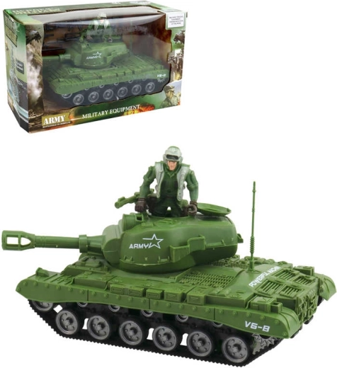 Herný set vojenský tank na zotrvačník s figúrkou a doplnkami 26 cm