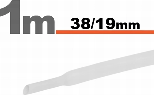 Biela zmršťovacia bužírka 38 / 19 mm