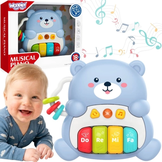 Woopie baby interaktívny hudobný plyšový medvedík s piánkom
