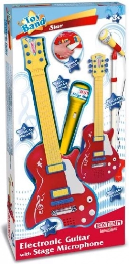 Bontempi rocková gitara s nastaviteľným stojanovým mikrofónom