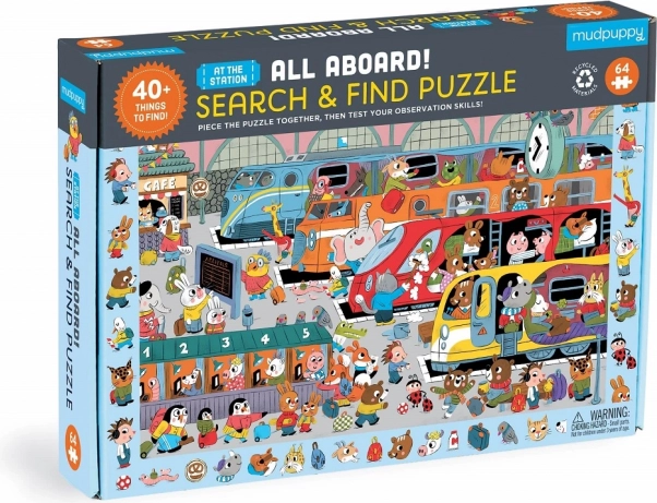 Mudpuppy puzzle Stanica – hľadačka, puzzle 64 dielikov