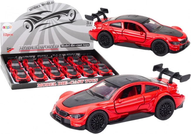 Kovové športové autíčko 1:32 s frikčným pohonom – červené
