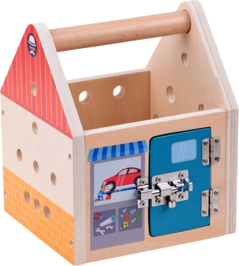 Domček 3 v 1: stavanie, zámky aj úložný box