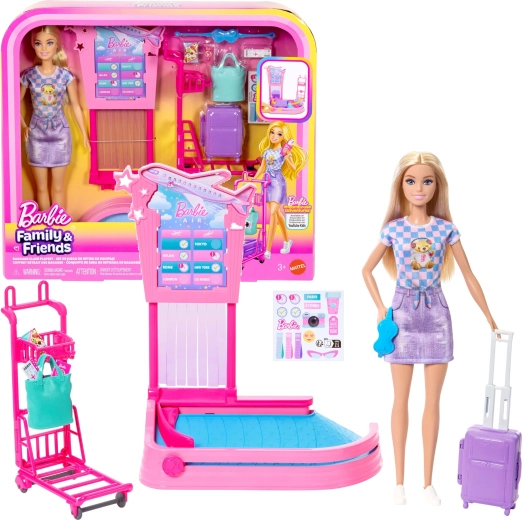 Barbie na letisku – odbavenie a výdaj batožiny, herný set s bábikou a doplnkami