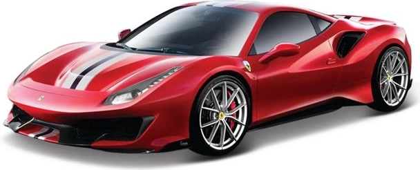 Bburago Ferrari 488 Pista Race & Play červené kovové modelové auto v mierke 1:24